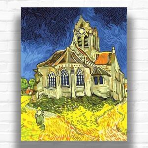 The Church at Auvers by Vincent van Gogh 1890 - Famous Paint by Numbers