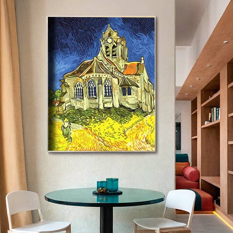The Church at Auvers by Vincent van Gogh 1890 - Paint by Numbers