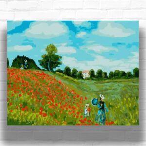 The Poppy Field near Argenteuil by Claude Monet 1873 - Paint by Numbers Famous