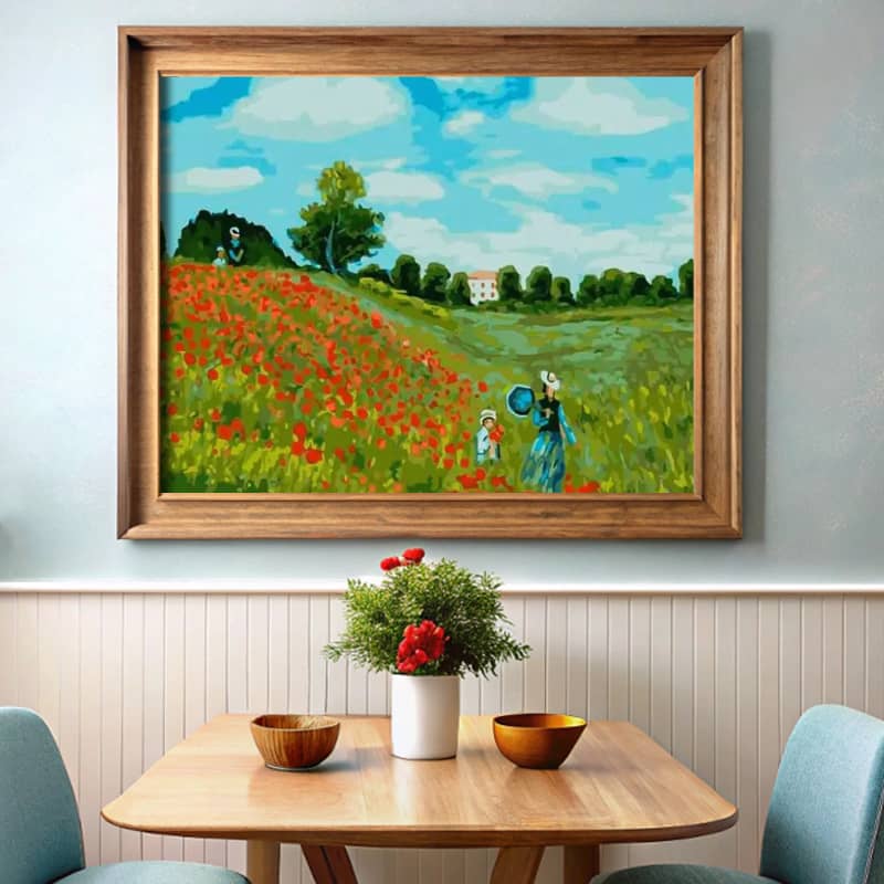 The Poppy Field near Argenteuil by Claude Monet 1873 - Paint by Numbers