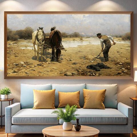 The Sand Digger by Alfred Kowalski Paint by Numbers - Classic Labor Art