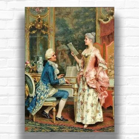 The Singing Lesson by Arturo Ricci - Famous Painting Paint by Number
