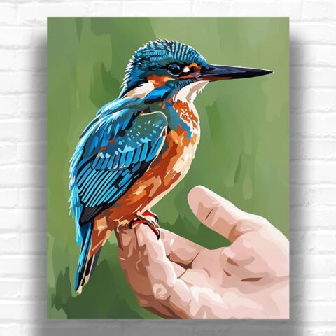 Tiny Kingfisher - Bird Paint by Number Kit