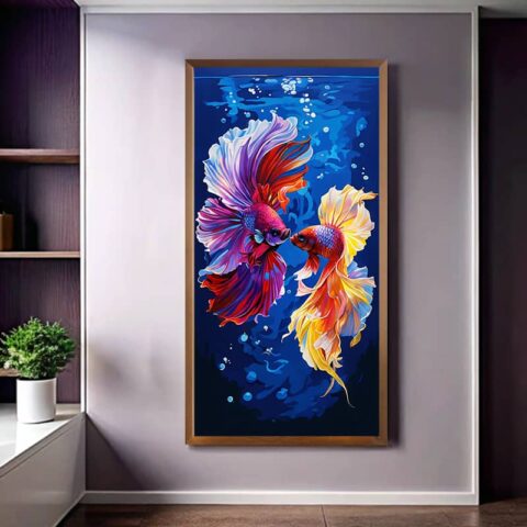 Two Betta Fish - Extra Large Paint by Number Kits for Adults