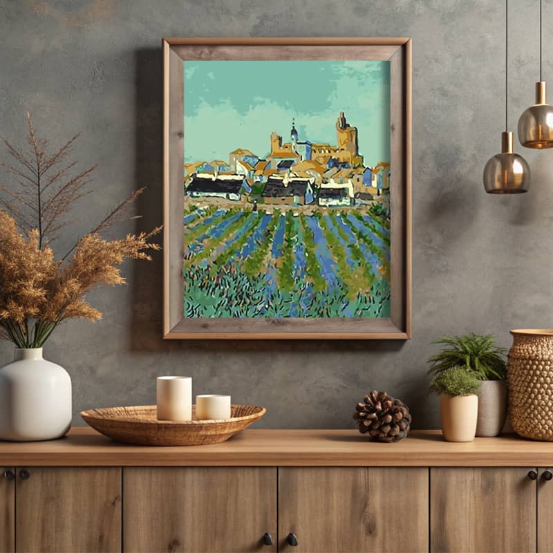 View of Saintes-Maries-De-La-Mer by Vincent van Gogh 1888 - Paint by Number