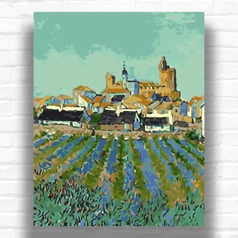 View of Saintes-Maries-De-La-Mer by Vincent van Gogh 1888 - Paint by Numbers