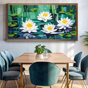 Water Lilies in Emerald Pond - Large Paint by Numbers Kits