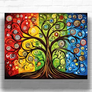 Whimsical Tree - Paint by Numbers Abstract Art