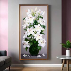 White Lilies in a Vase - Giant Paint by Number Kits