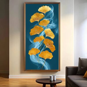 Yellow Fan Shaped Leaves - Large Paint by Numbers for Adults