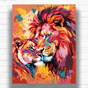 A Couple of Lions in Love - Animal Paint by Numbers