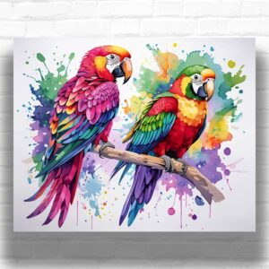 A Couple of Parrots - Paint by Numbers for Adults Birds