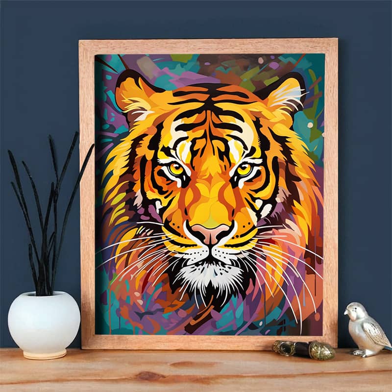 Abstract Colorful Tiger - Paint by Numbers Kit