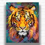 Abstract Colorful Tiger - Tiger Paint by Number Kit
