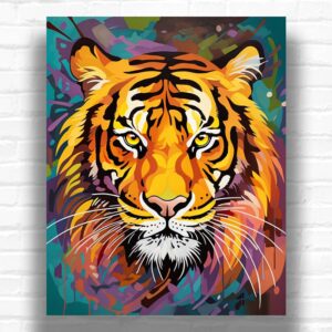 Abstract Colorful Tiger - Tiger Paint by Number Kit
