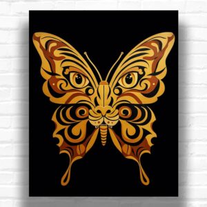 Abstract Tiger Face Butterfly Paint by Numbers - Butterfly Surreal Art