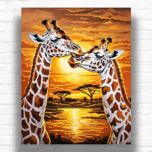 African Giraffe Love - Animal Paint by Numbers for Adults
