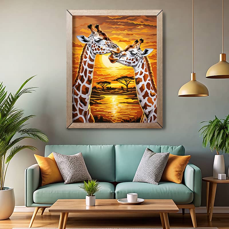 African Giraffe Love - Paint by Numbers Kit