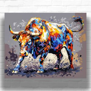 Bull Paint by Numbers - Furious Bull