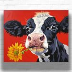 Cow with Sunflower - Paint by Numbers for Adults