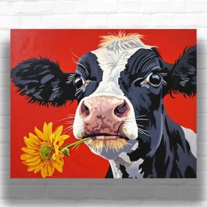 Cow with Sunflower - Paint by Numbers for Adults