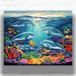 Dolphins and Coral Reefs - Paint by Number Kit
