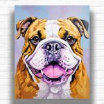 Happy English Bulldog Portrait - Dog Paint by Numbers Kit
