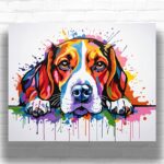 Rainbow Beagle Splash - Dog Paint by Numbers Kit