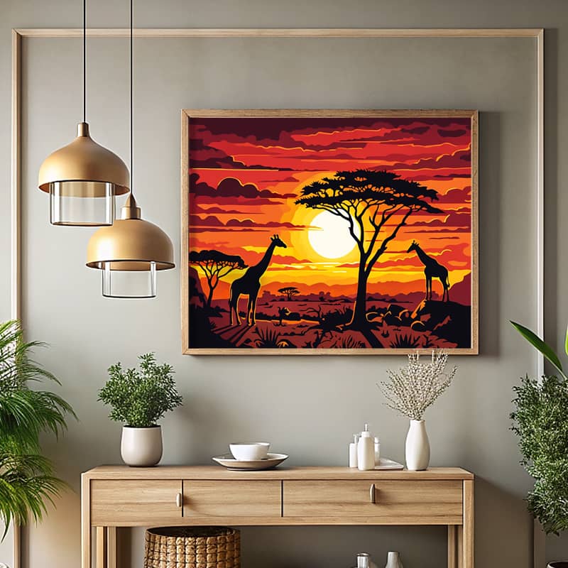African Savannah at Sunset - Paint by Number