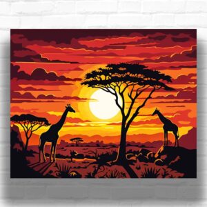 African Savannah at Sunset - Paint by Numbers Kit