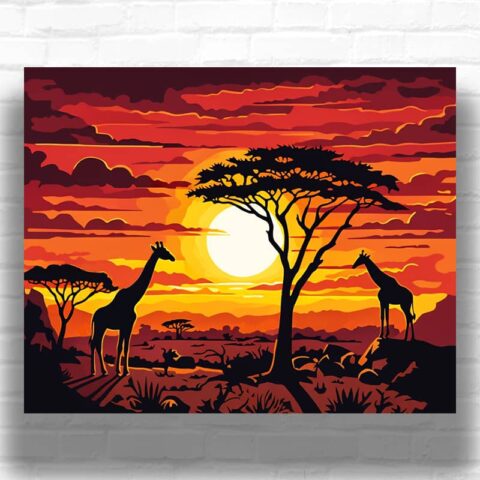 African Savannah at Sunset - Paint by Numbers Kit