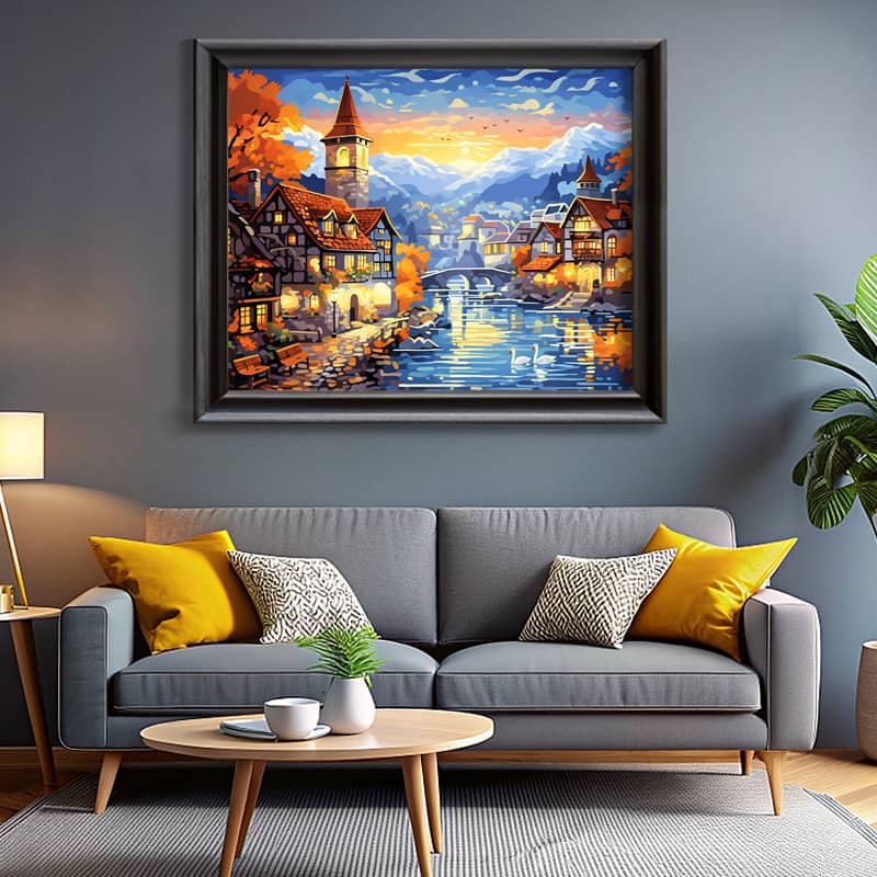 Autumn Leaf Fall in Bruges - Paint by Number