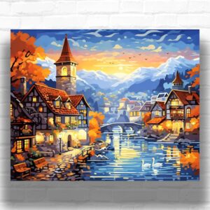Autumn Leaf Fall in Bruges - Paint by Numbers Kit
