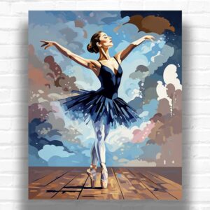 Ballerina in a Blue Tutu - Paint by Numbers Kit