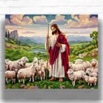 Jesus Christ with Sheep - Paint by Numbers Kit