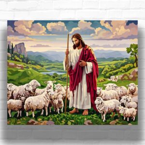 Jesus Christ with Sheep - Paint by Numbers Kit