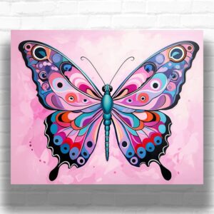 Pink Color Butterfly - Paint by Numbers Kit