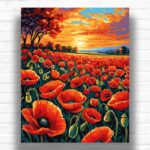 Red Poppies in Field - Paint by Numbers Kit