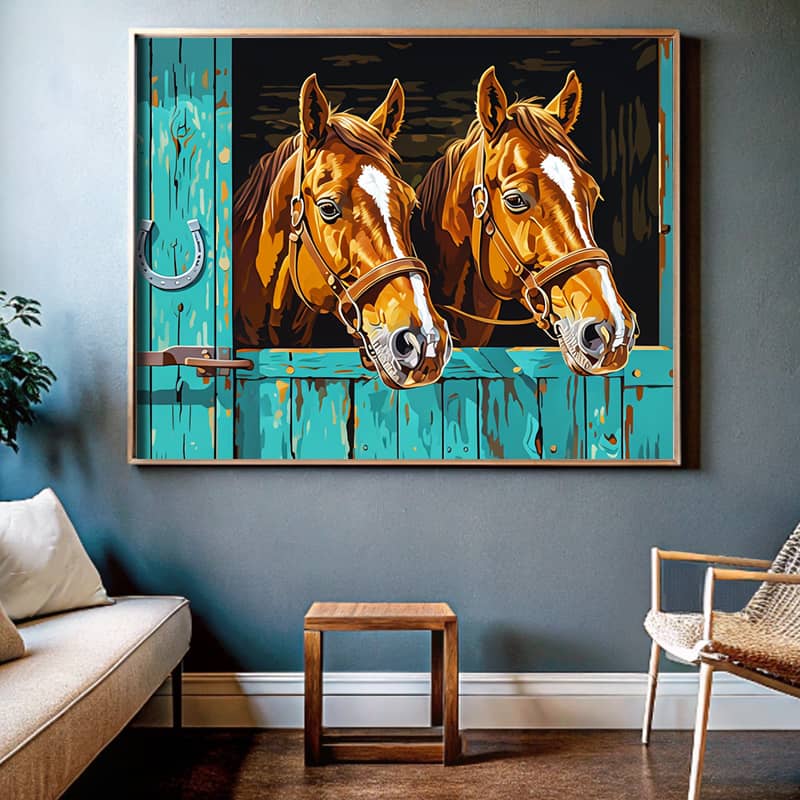 A Pair of Arabian Horses - Paint by Numbers Kit
