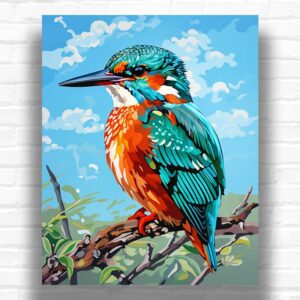 Common Kingfisher Bird - Paint by Numbers