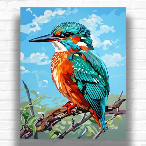 Common Kingfisher Bird - Paint by Numbers Common Kingfisher Bird - Paint by Numbers