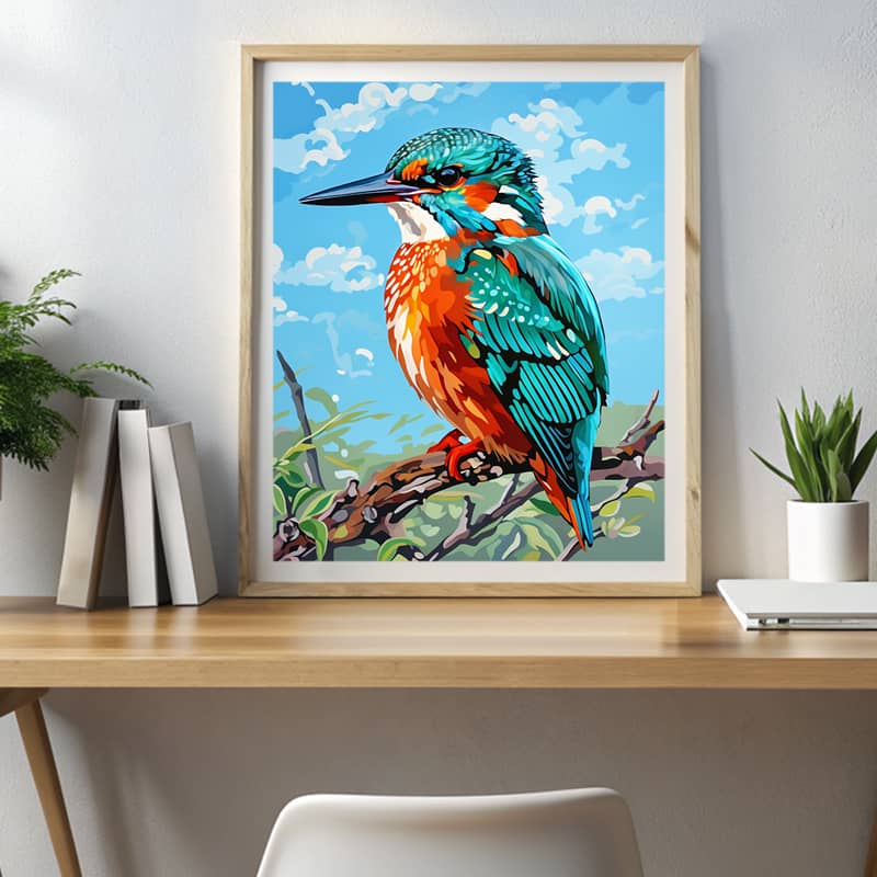 Common Kingfisher Bird - Paint by Numbers Kit