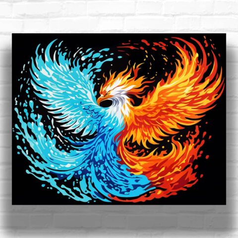 Fire and Ice Phoenix - Paint by Numbers
