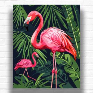 Flamingos in Jungle - Paint by Numbers