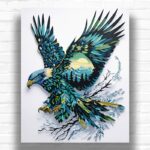 Flying Hawk Forest Silhouette - Paint by Numbers