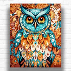 Mandala Circle Owl - Paint by Number Kit