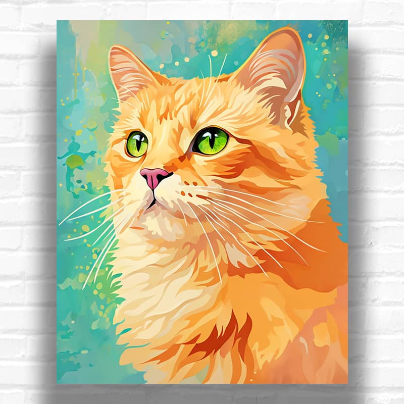 Orange Cat with Turquoise Eyes