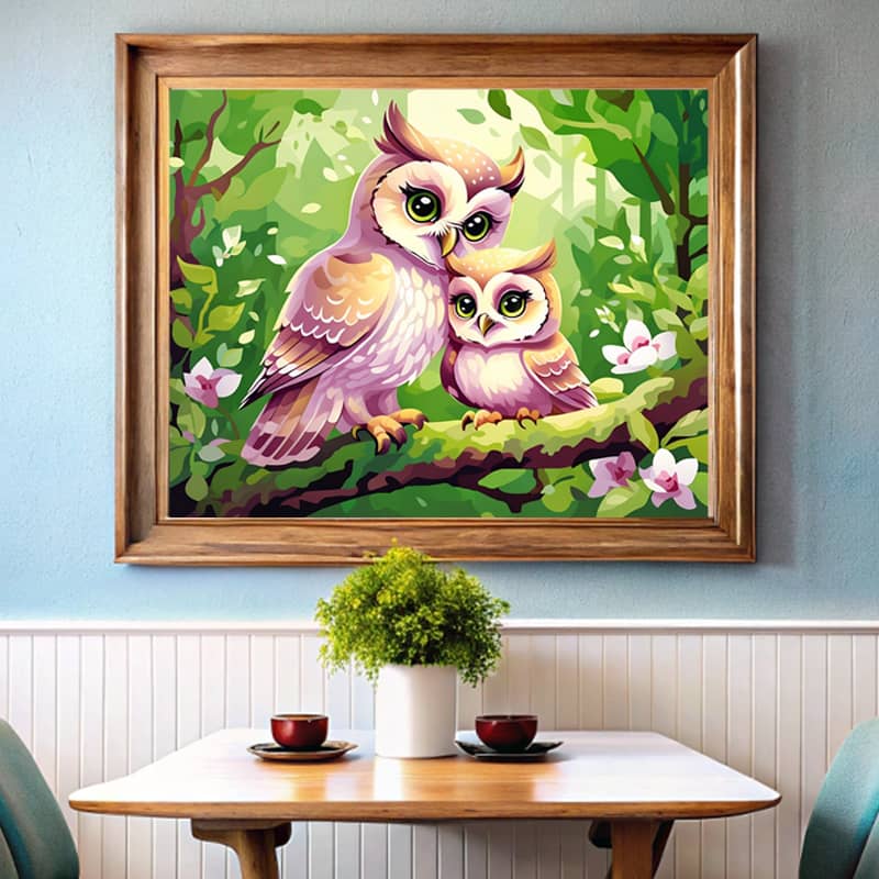 Owlets on a Branch - Paint by Numbers Kit
