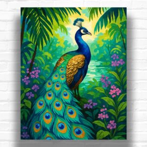 Peacock in Jungle - Paint by Numbers Kit