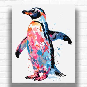 Penguin Watercolor - Paint by Numbers